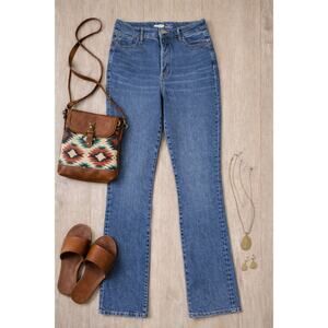 Western Bootcut Jeans Old Navy Kicker Size 8 Button Fly Medium Wash Denim